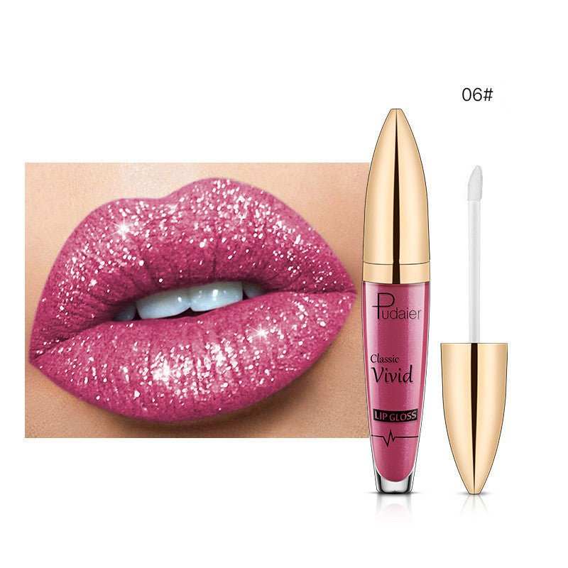 Pudaier Sip Glitter Flip Matte Shimmer Lip Gloss No Stain On Cup Diamond Lipstick - AMIR BAGS INDIA PRIVATE LIMITED