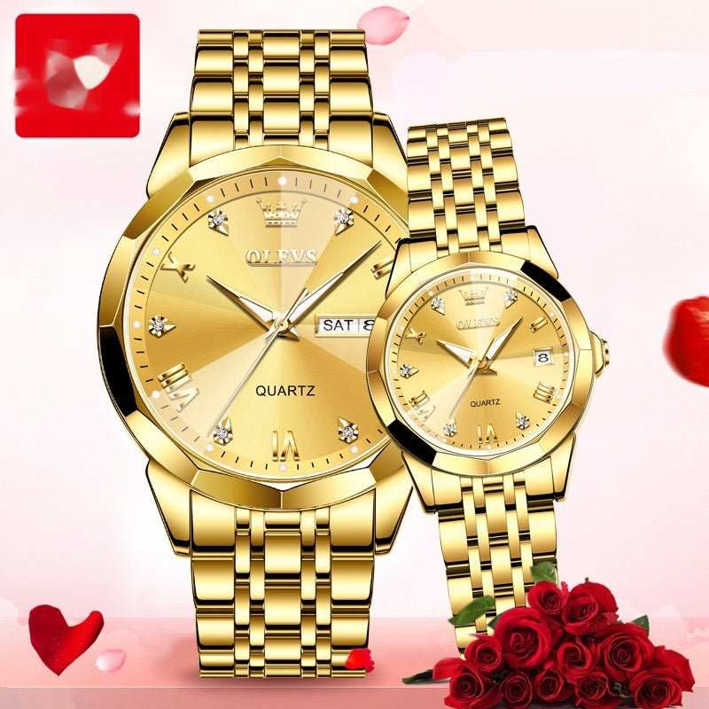 Quartz Watch Valentine's Day Gift Couple Watch Men - AMIR BAGS INDIA PRIVATE LIMITED