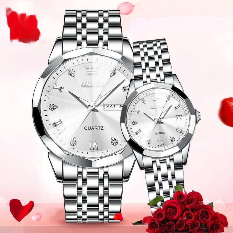 Quartz Watch Valentine's Day Gift Couple Watch Men - AMIR BAGS INDIA PRIVATE LIMITED