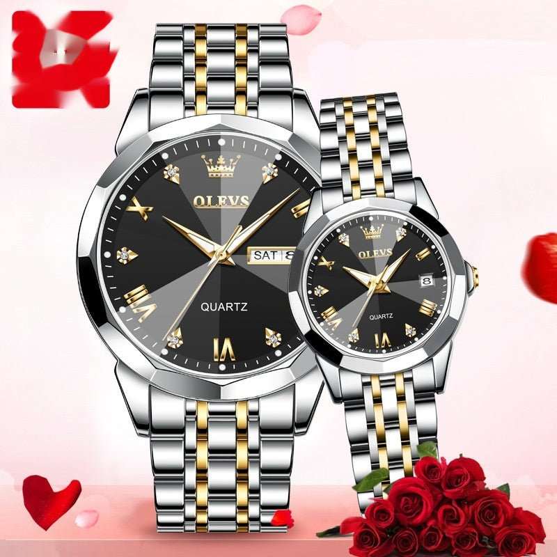 Quartz Watch Valentine's Day Gift Couple Watch Men - AMIR BAGS INDIA PRIVATE LIMITED