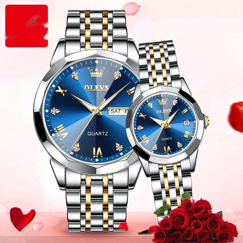 Quartz Watch Valentine's Day Gift Couple Watch Men - AMIR BAGS INDIA PRIVATE LIMITED