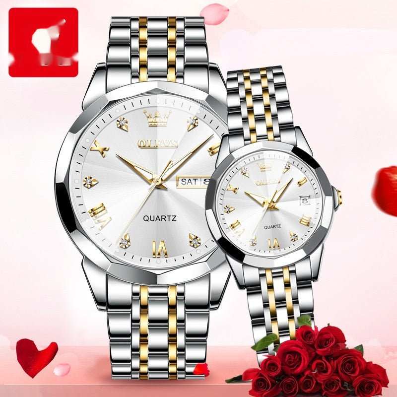 Quartz Watch Valentine's Day Gift Couple Watch Men - AMIR BAGS INDIA PRIVATE LIMITED