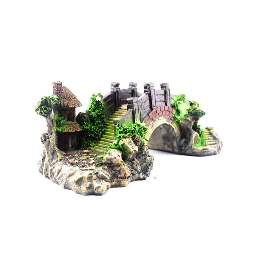 Resin Bridge Arch Bridge Black Red Bridge Fish Tank Landscaping Decoration Bridge Aquarium Equipment Accessories Turtle Climbing Platform Retro Arch Bridge - AMIR BAGS INDIA PRIVATE LIMITED