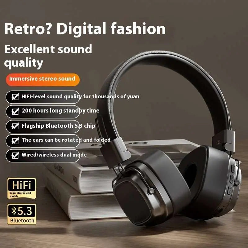 Retro Wireless Bluetooth-compatible 5.3 Head-mounted Dynamic Bass BoosProduct information:Color: Silver Brown, cold black, silver Black Wearing method: Head-mounted Bluetooth version: V5.3 chip Drive unit: 40mm Frequency range: 20Hz-20DropshipmanAMIR BAGS INDIA PRIVATE LIMITEDnull