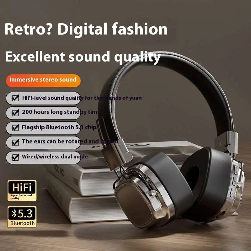Retro Wireless Bluetooth-compatible 5.3 Head-mounted Dynamic Bass BoosProduct information:Color: Silver Brown, cold black, silver Black Wearing method: Head-mounted Bluetooth version: V5.3 chip Drive unit: 40mm Frequency range: 20Hz-20DropshipmanAMIR BAGS INDIA PRIVATE LIMITEDnull