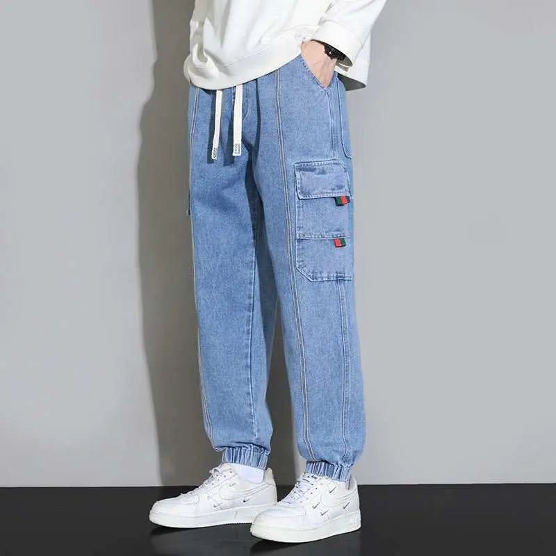 Retro Workwear Jeans For MenProduct information:Color: gray, black, blue, retroSize: M,L,XL,2XL,3XL,4XLFly opening: zip placketStyle: BasicFabric name: CottonPants type: loose typeSuitable seasDropshipmanAMIR BAGS INDIA PRIVATE LIMITEDnull