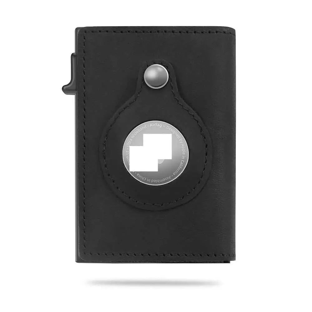 Rfid Card Holder Men Wallets Money Bag Male Black Short Purse Small Leather Slim Wallets Mini Wallets For Airtag Air Tag - AMIR BAGS INDIA PRIVATE LIMITED