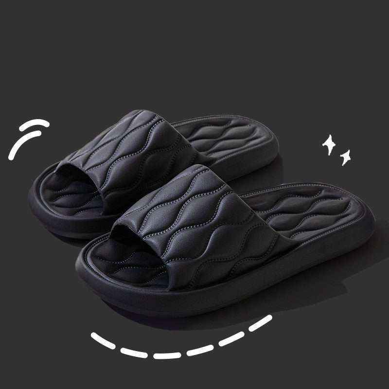 Ripple Style House Slippers EVA Soft Bathroom Slippers Women Men Shoes Home - AMIR BAGS INDIA PRIVATE LIMITED