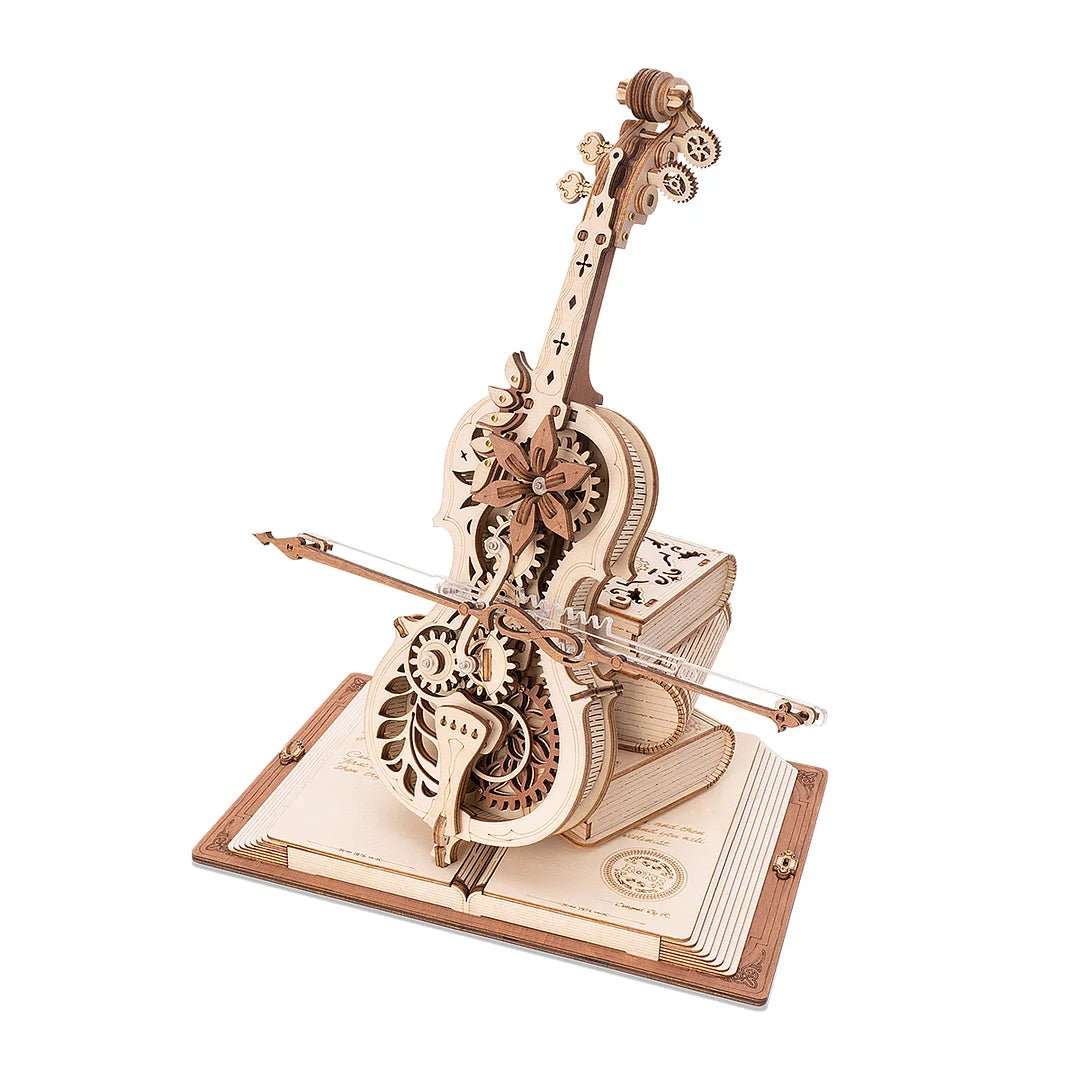Robotime ROKR Magic Cello Mechanical Music Box Moveable Stem Funny Creative Toys For Child Girls 3D Wooden Puzzle AMK63 - AMIR BAGS INDIA PRIVATE LIMITED