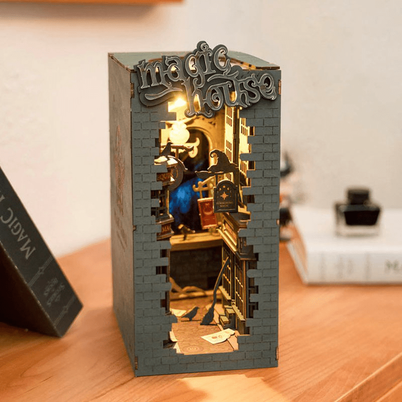 Robotime Rolife DIY Book Nook Wooden Miniature Doll House Light For Bookshelf Insert Furniture - AMIR BAGS INDIA PRIVATE LIMITED
