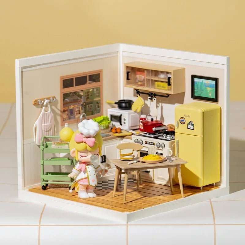 Robotime Rolife Super Creator Daily Plastic DIY Miniature House Cafe Energy Supply Store Building Block Sets English Version - AMIR BAGS INDIA PRIVATE LIMITED