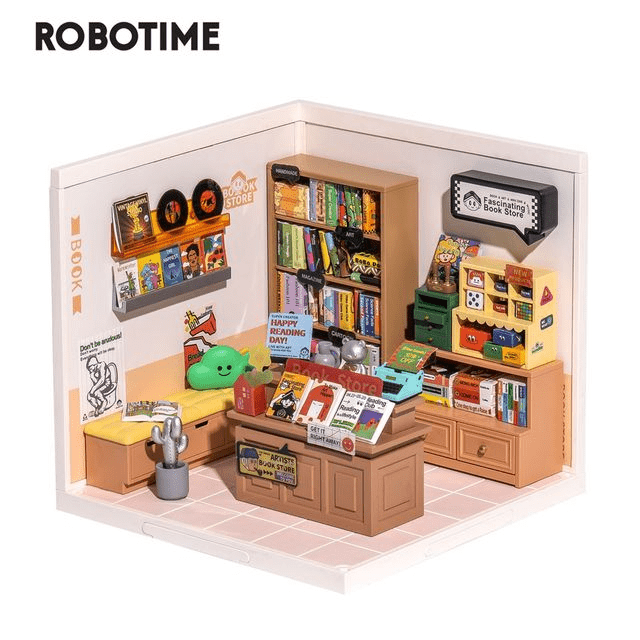 Robotime Rolife Super Creator Daily Plastic DIY Miniature House Cafe Energy Supply Store Building Block Sets English Version - AMIR BAGS INDIA PRIVATE LIMITED