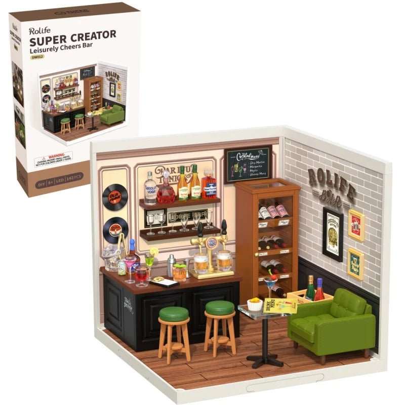Robotime Rolife Super Creator Daily Plastic DIY Miniature House Cafe Energy Supply Store Building Block Sets English Version - AMIR BAGS INDIA PRIVATE LIMITED