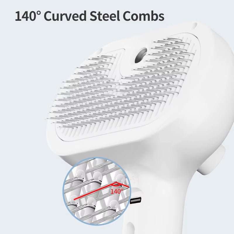 ROJECO Pet Automatic Spray Hair Comb Cat Hair Straightening Brush for Pets Dog Rechargeable Hair Removal Comb Cat Grooming Brush - AMIR BAGS INDIA PRIVATE LIMITED