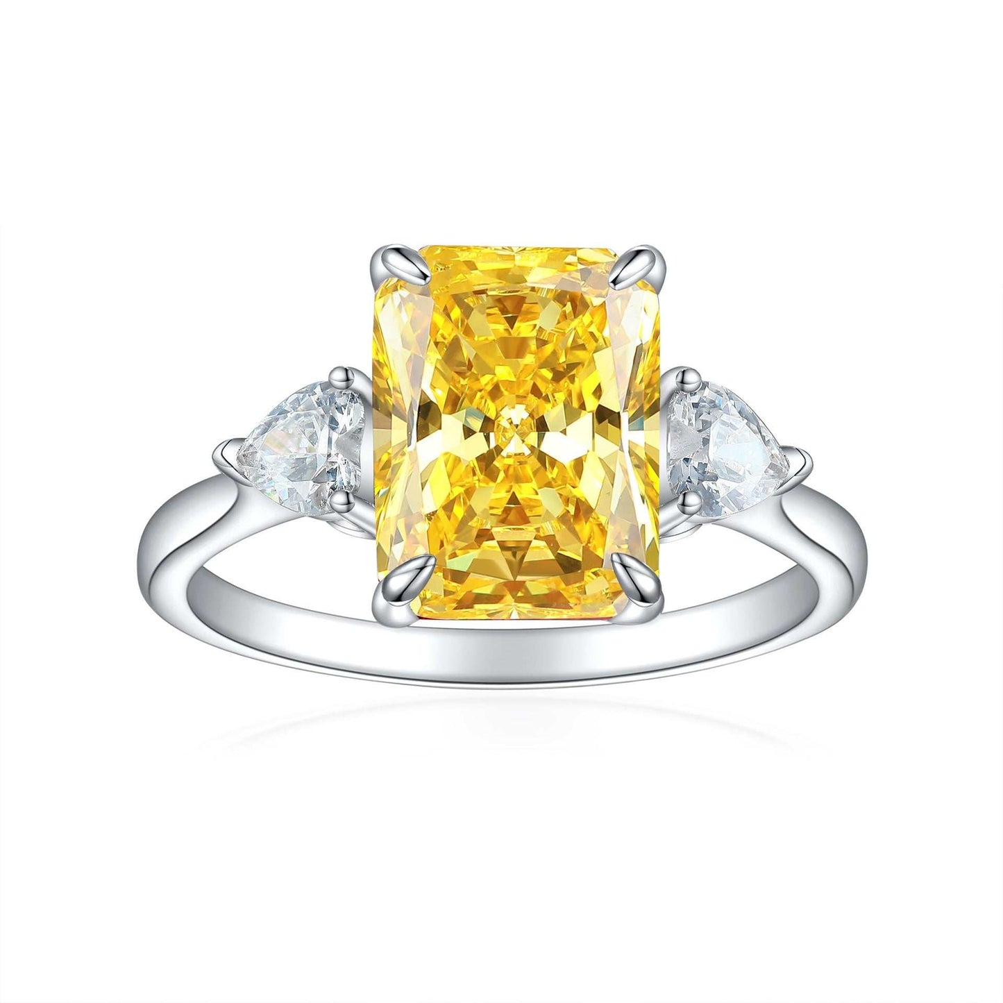 S925 Colorful Rectangular Rhinestone Ring Ins Fashion Love Rings For Women Luxury Jewelry - AMIR BAGS INDIA PRIVATE LIMITED