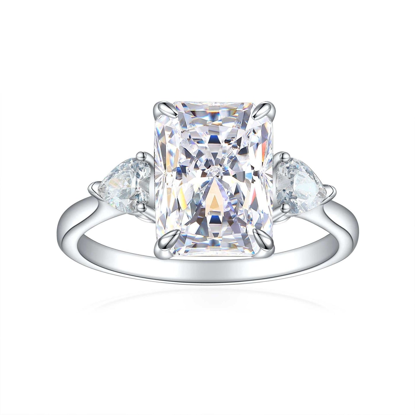 S925 Colorful Rectangular Rhinestone Ring Ins Fashion Love Rings For Women Luxury Jewelry - AMIR BAGS INDIA PRIVATE LIMITED