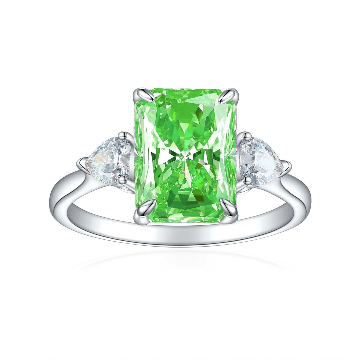 S925 Colorful Rectangular Rhinestone Ring Ins Fashion Love Rings For Women Luxury Jewelry - AMIR BAGS INDIA PRIVATE LIMITED