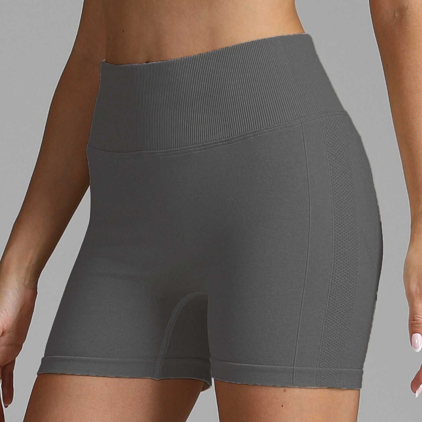Seamless Yoga Shorts Women Solid Color High Waist Hip - lifting Fitness Pants Running Sweatpants - AMIR BAGS INDIA PRIVATE LIMITED