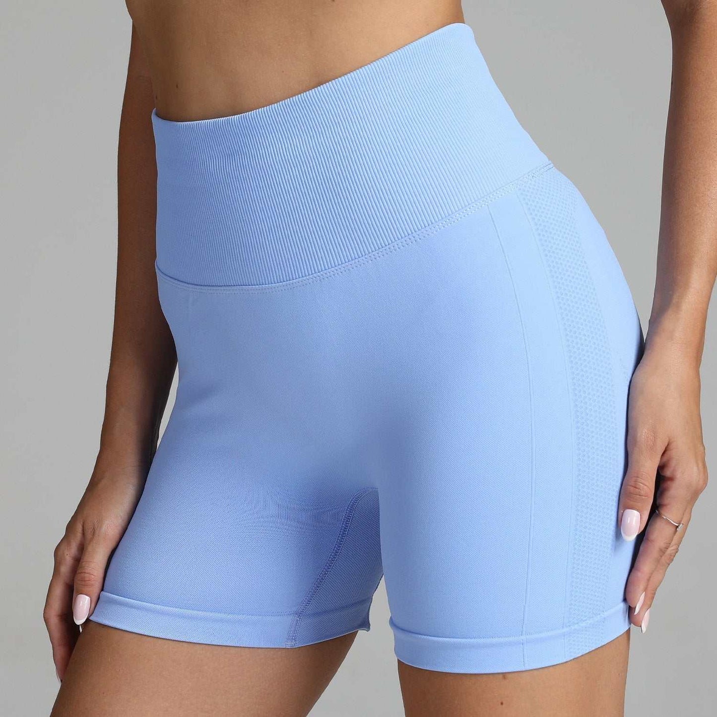 Seamless Yoga Shorts Women Solid Color High Waist Hip - lifting Fitness Pants Running Sweatpants - AMIR BAGS INDIA PRIVATE LIMITED