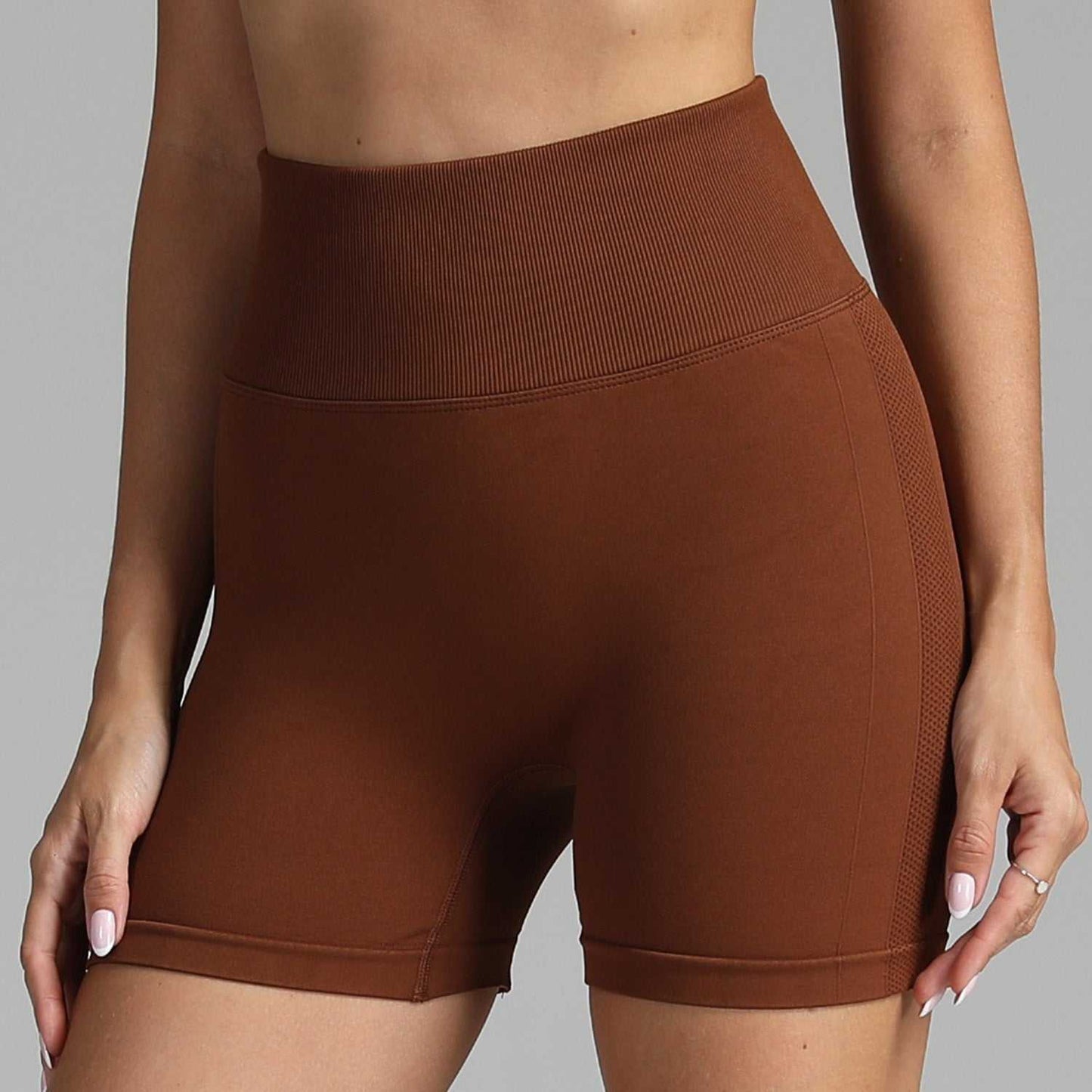 Seamless Yoga Shorts Women Solid Color High Waist Hip - lifting Fitness Pants Running Sweatpants - AMIR BAGS INDIA PRIVATE LIMITED