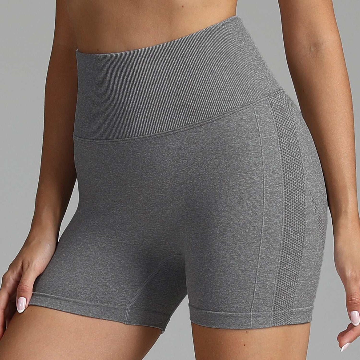 Seamless Yoga Shorts Women Solid Color High Waist Hip - lifting Fitness Pants Running Sweatpants - AMIR BAGS INDIA PRIVATE LIMITED