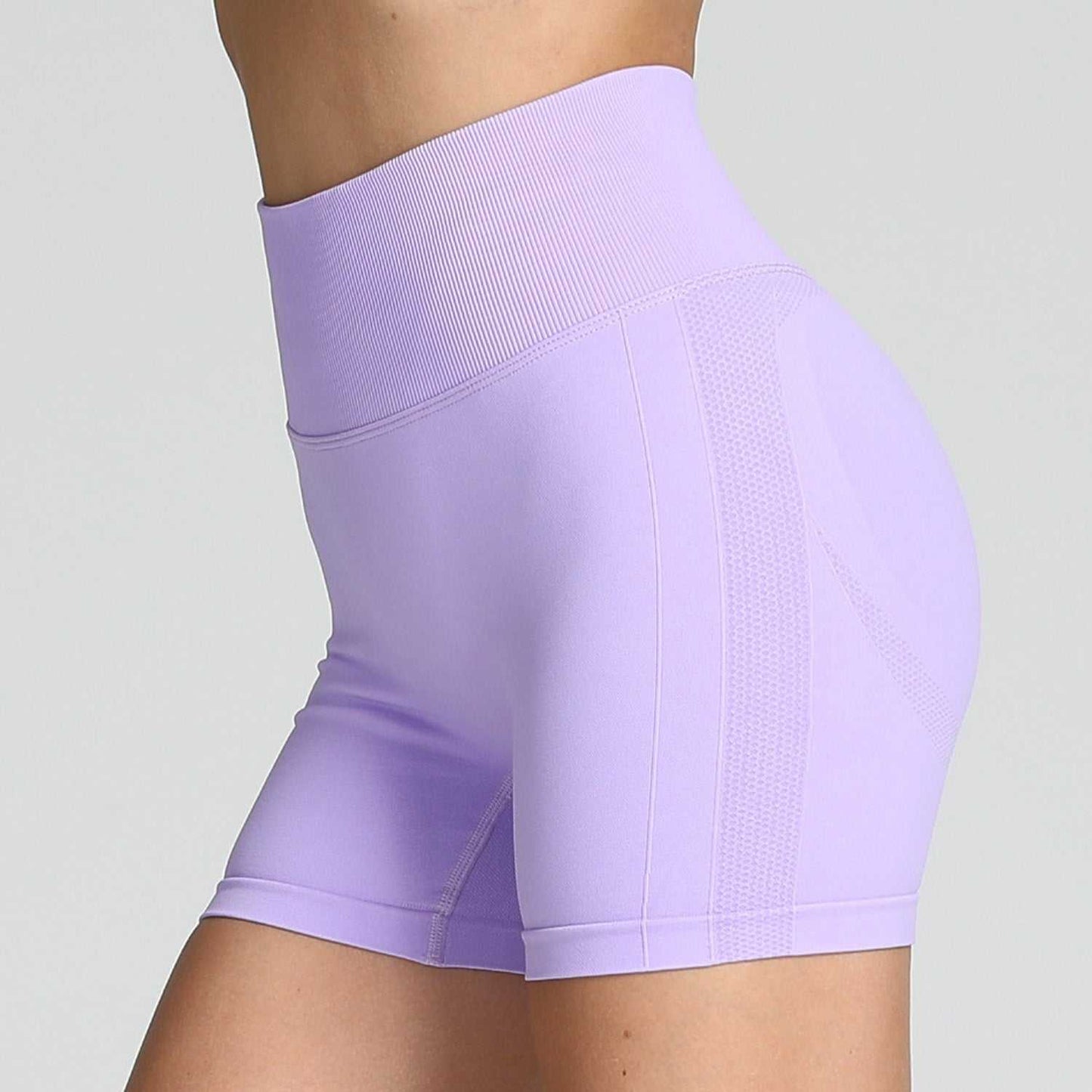 Seamless Yoga Shorts Women Solid Color High Waist Hip - lifting Fitness Pants Running Sweatpants - AMIR BAGS INDIA PRIVATE LIMITED