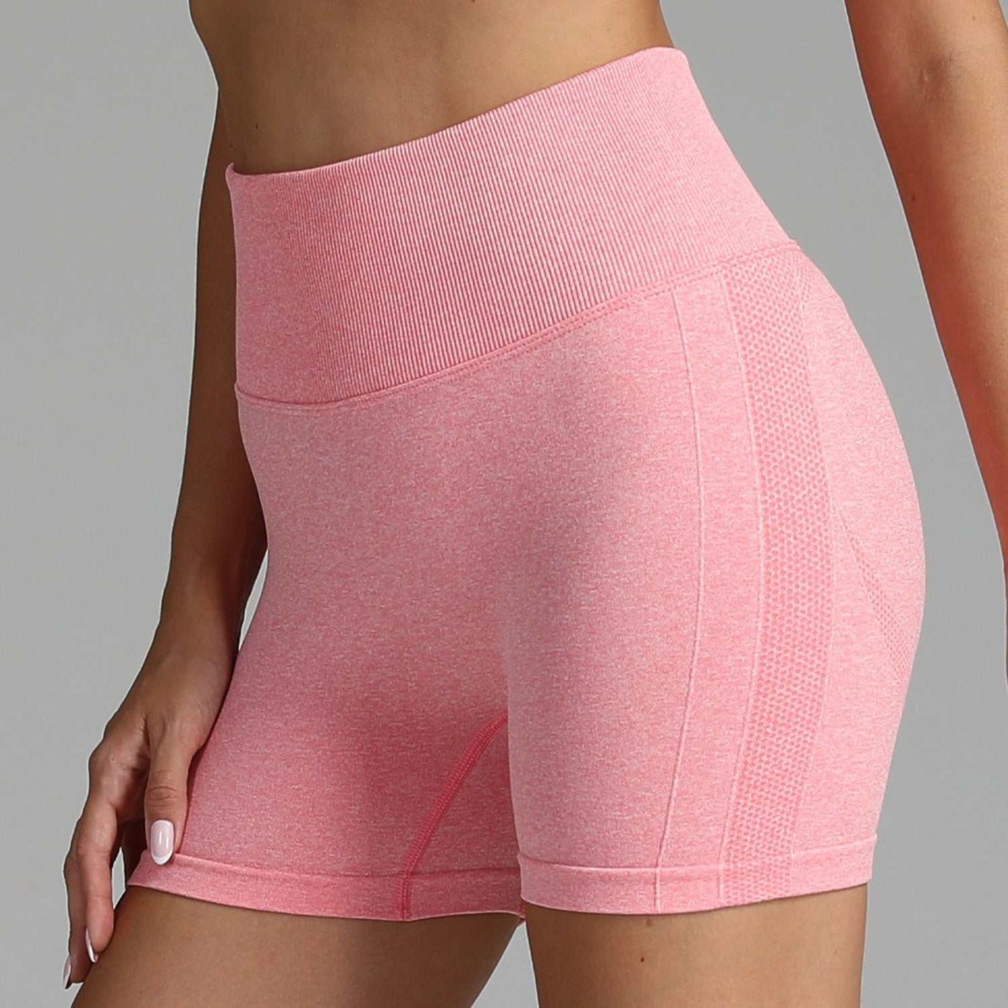 Seamless Yoga Shorts Women Solid Color High Waist Hip - lifting Fitness Pants Running Sweatpants - AMIR BAGS INDIA PRIVATE LIMITED
