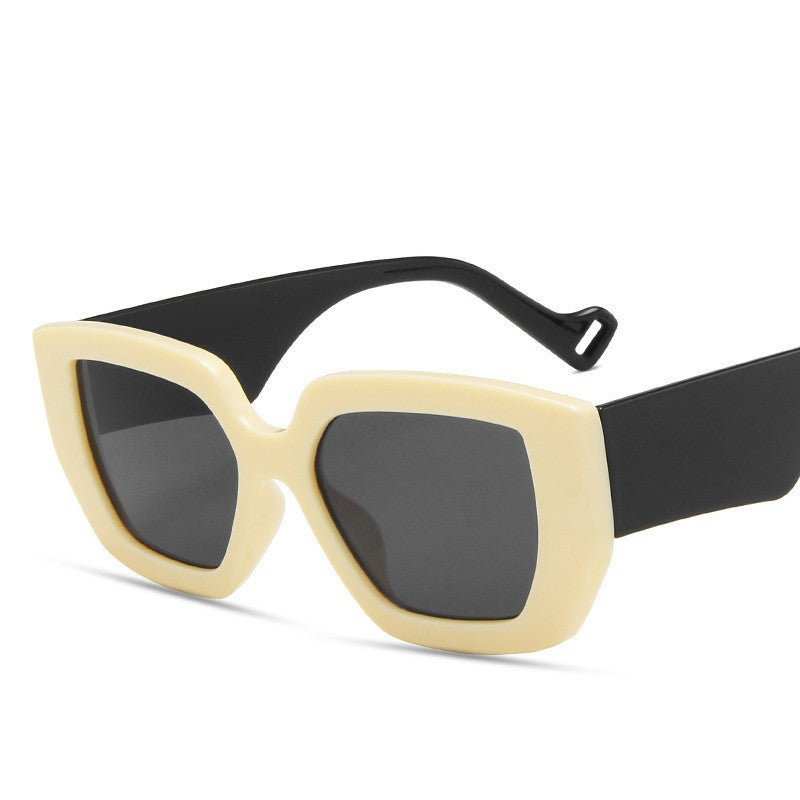 Side Sunglasses Personality Polygon Contrast Sunglasses Retro Sunglasses - AMIR BAGS INDIA PRIVATE LIMITED