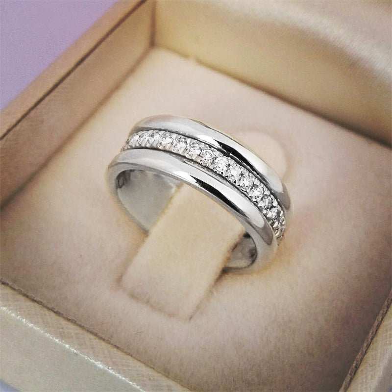 Simple Golden Sliver Rhinestones Ring Copper Plated RIngs Fashion Jewellery - AMIR BAGS INDIA PRIVATE LIMITED