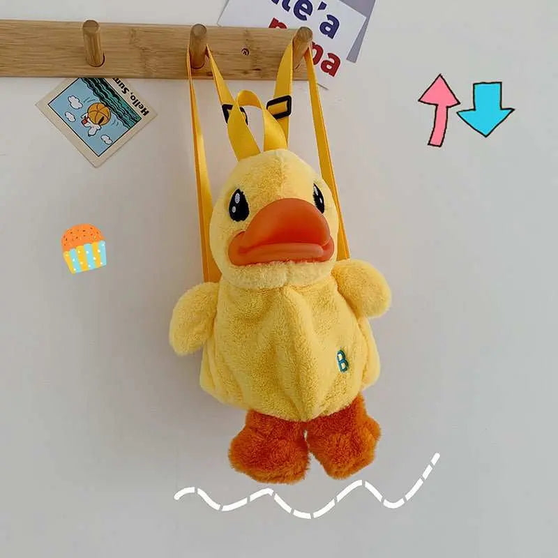 Small Yellow Duck Children's Backpack Girl Decoration Bag Plush - AMIR BAGS INDIA PRIVATE LIMITED
