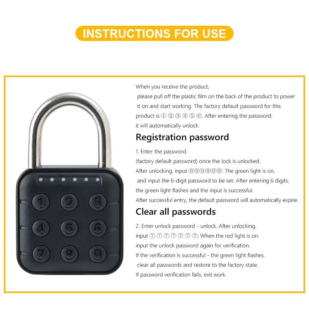 Smart Biometric Fingerprint Keyless Door Lock Portable Anti - Theft USB Rechargeable Security Padlock for Luggage Case Drawer - AMIR BAGS INDIA PRIVATE LIMITED