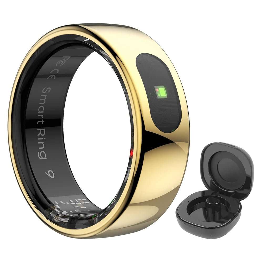 Smart Ring R08 Womens Men Electronic Smartring 5ATM Waterproof Blood Oxygen Pressure Health Monitor with Charging Case for Phone - AMIR BAGS INDIA PRIVATE LIMITED