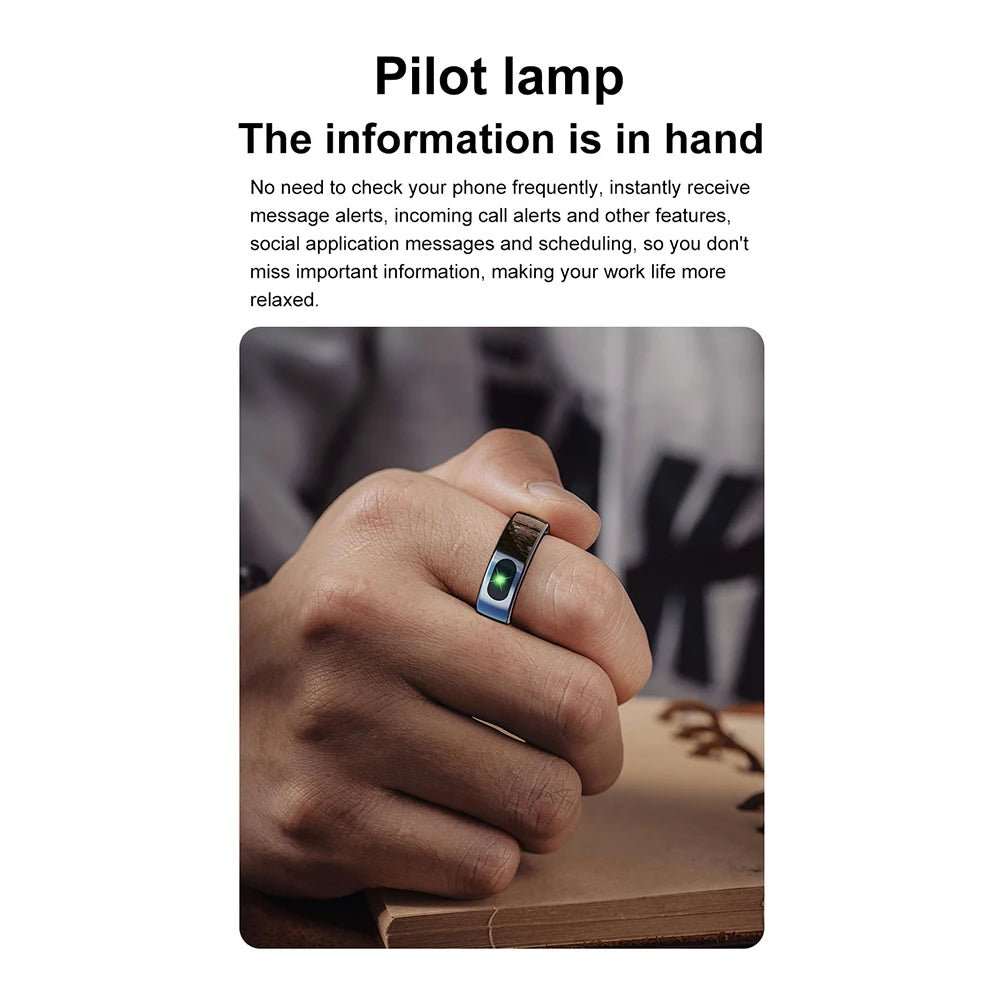 Smart Ring R08 Womens Men Electronic Smartring 5ATM Waterproof Blood Oxygen Pressure Health Monitor with Charging Case for Phone - AMIR BAGS INDIA PRIVATE LIMITED