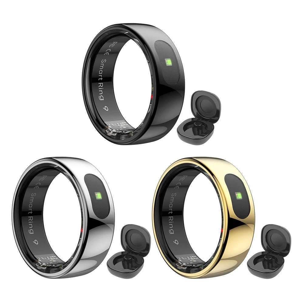 Smart Ring R08 Womens Men Electronic Smartring 5ATM Waterproof Blood Oxygen Pressure Health Monitor with Charging Case for Phone - AMIR BAGS INDIA PRIVATE LIMITED