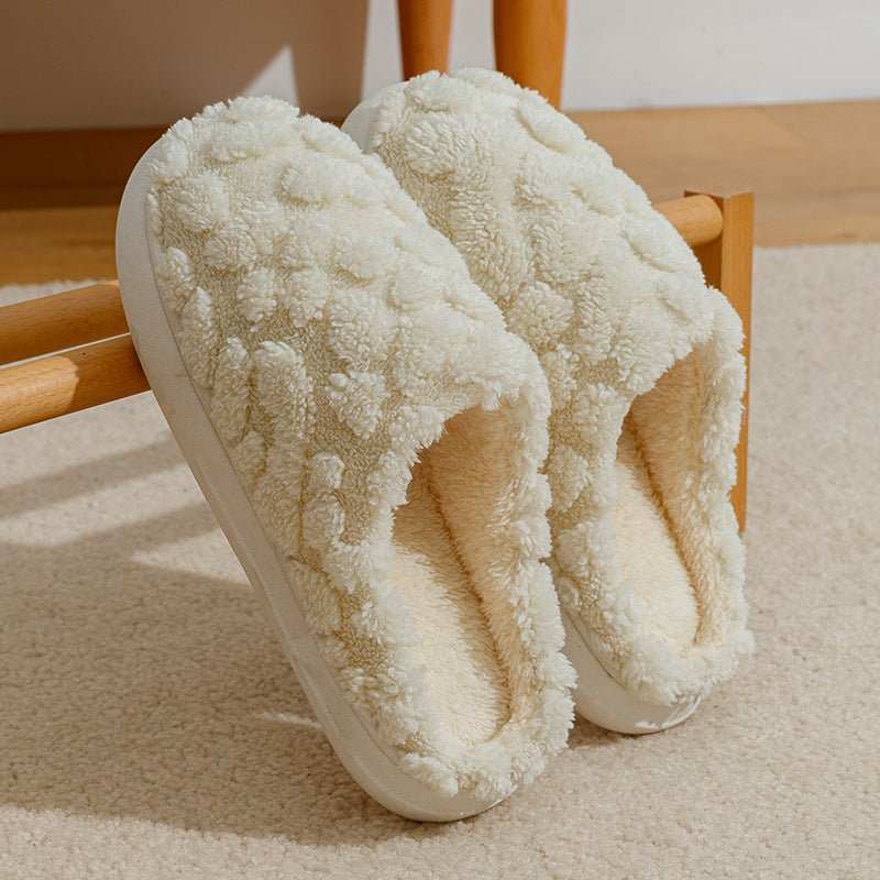 Soft Plush Slippers Women Men Cozy Fluffy Fleece House Shoes Winter Warm Slip On Floor Bedroom Slippers - AMIR BAGS INDIA PRIVATE LIMITED