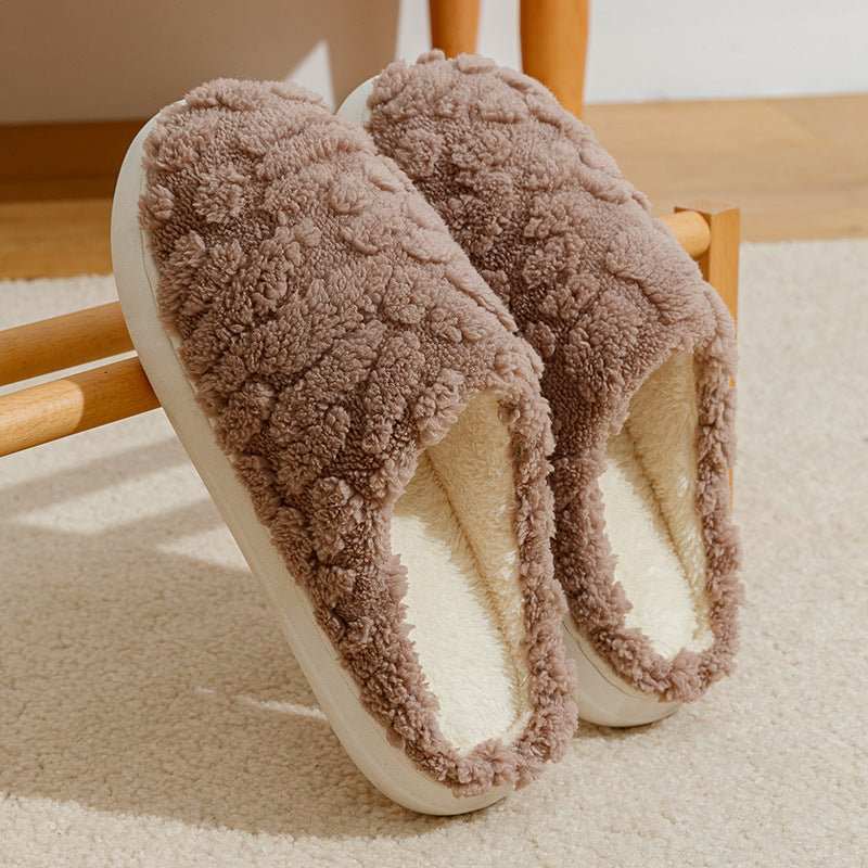 Soft Plush Slippers Women Men Cozy Fluffy Fleece House Shoes Winter Warm Slip On Floor Bedroom Slippers - AMIR BAGS INDIA PRIVATE LIMITED