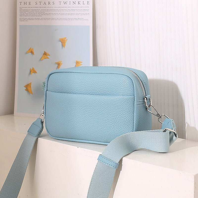Solid Color Messenger Bag Women's Wide Shoulder Strap Shoulder Bag Small Square Bag - AMIR BAGS INDIA PRIVATE LIMITED