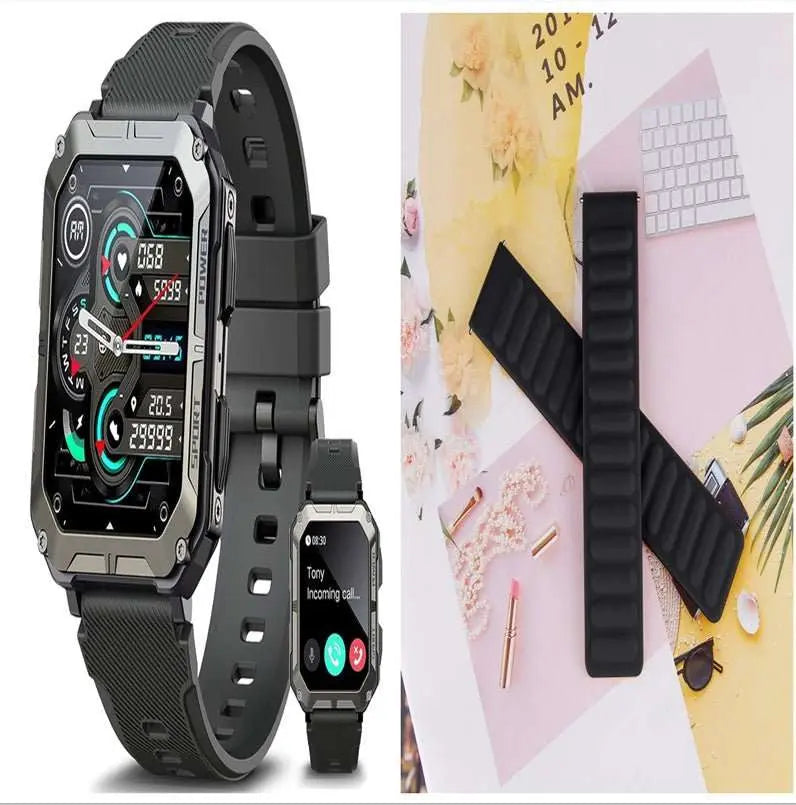 Sport Smart Watch Bluetooth Calling OutdoorProduct information:Color: Black, Orange Operation mode: touch button Screen Type: TFT screen Functions: Waterproof, photographing, step counting, heart rate monitorDropshipmanAMIR BAGS INDIA PRIVATE LIMITEDnull