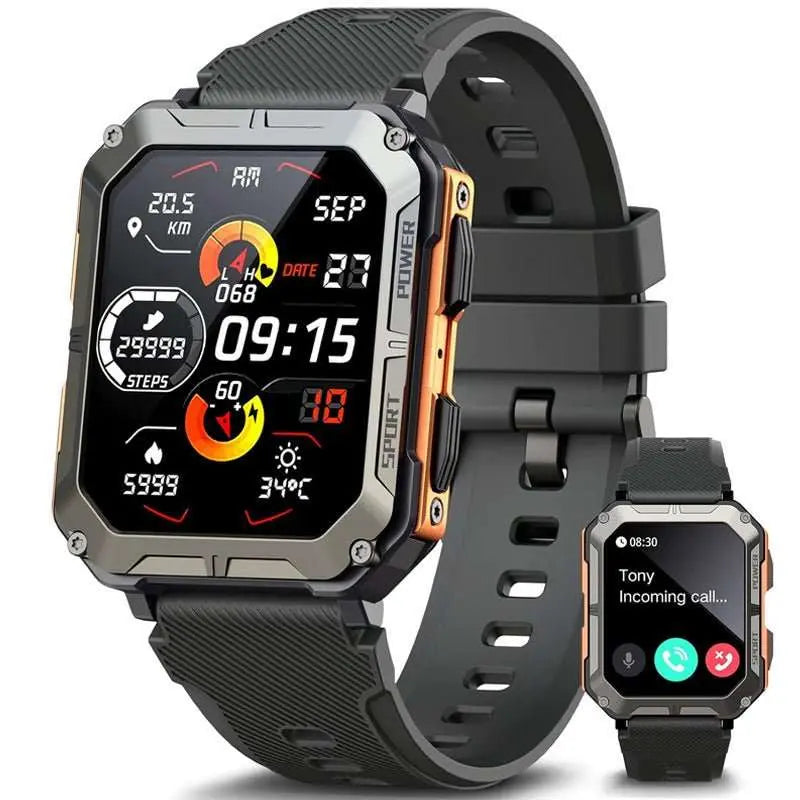 Sport Smart Watch Bluetooth Calling OutdoorProduct information:Color: Black, Orange Operation mode: touch button Screen Type: TFT screen Functions: Waterproof, photographing, step counting, heart rate monitorDropshipmanAMIR BAGS INDIA PRIVATE LIMITEDnull