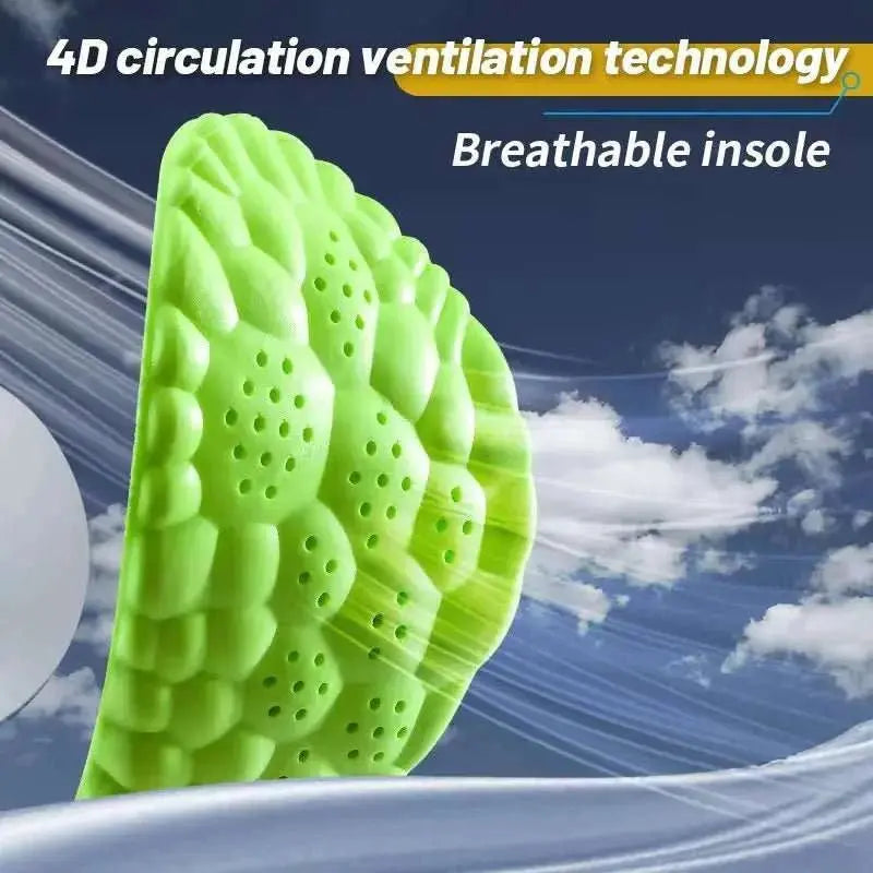 Sports Insole 4D Cloud Style Sweat Absorbing Breathable Thickened Shock Absorption Super Soft and Comfortable Elastic Insole - AMIR BAGS INDIA PRIVATE LIMITED