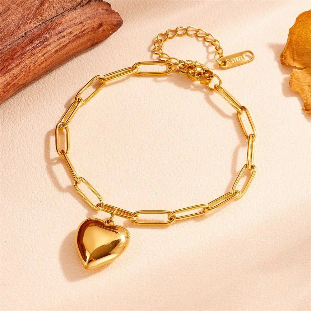 Stainless Steel Fashion Personality Simple Punk Retro Hip - hop High Temperament Round Chain Titanium Steel Metal Bracelet Fashion Jewelry - AMIR BAGS INDIA PRIVATE LIMITED