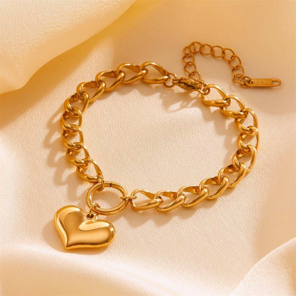 Stainless Steel Fashion Personality Simple Punk Retro Hip - hop High Temperament Round Chain Titanium Steel Metal Bracelet Fashion Jewelry - AMIR BAGS INDIA PRIVATE LIMITED