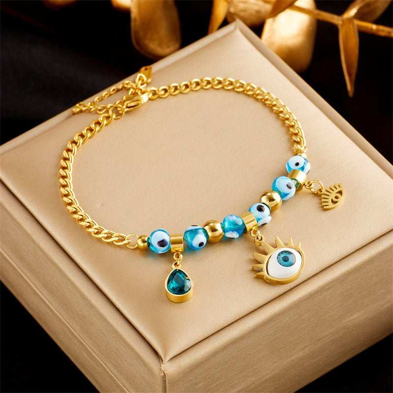 Stainless Steel Gold Plated Punk Fashion Double Layer Bracelet For Women Girl Snake Chain Party Luxury Jewelry - AMIR BAGS INDIA PRIVATE LIMITED