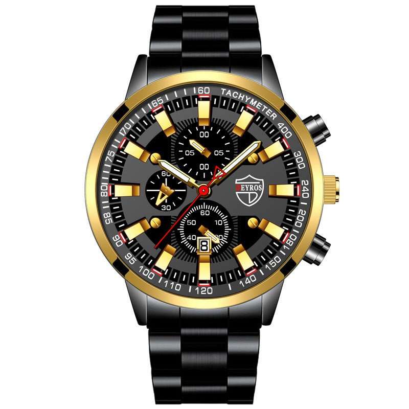Stainless Steel Luminous Quartz Wristwatch For Men - AMIR BAGS INDIA PRIVATE LIMITED