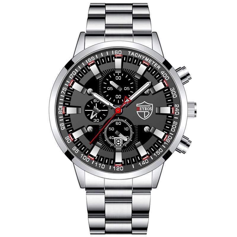 Stainless Steel Luminous Quartz Wristwatch For Men - AMIR BAGS INDIA PRIVATE LIMITED