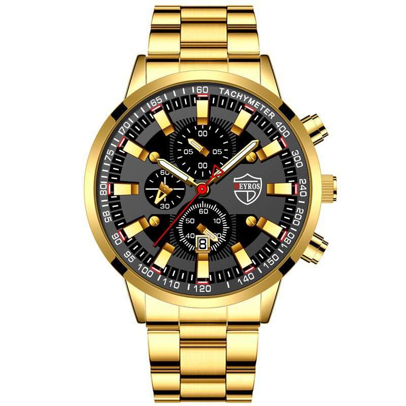 Stainless Steel Luminous Quartz Wristwatch For Men - AMIR BAGS INDIA PRIVATE LIMITED