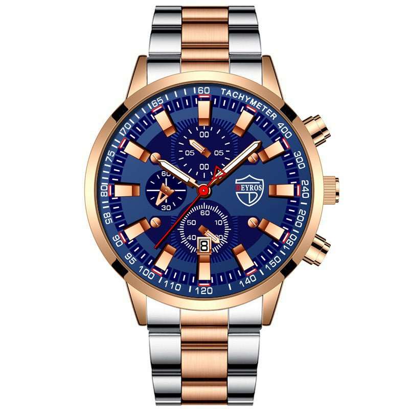 Stainless Steel Luminous Quartz Wristwatch For Men - AMIR BAGS INDIA PRIVATE LIMITED