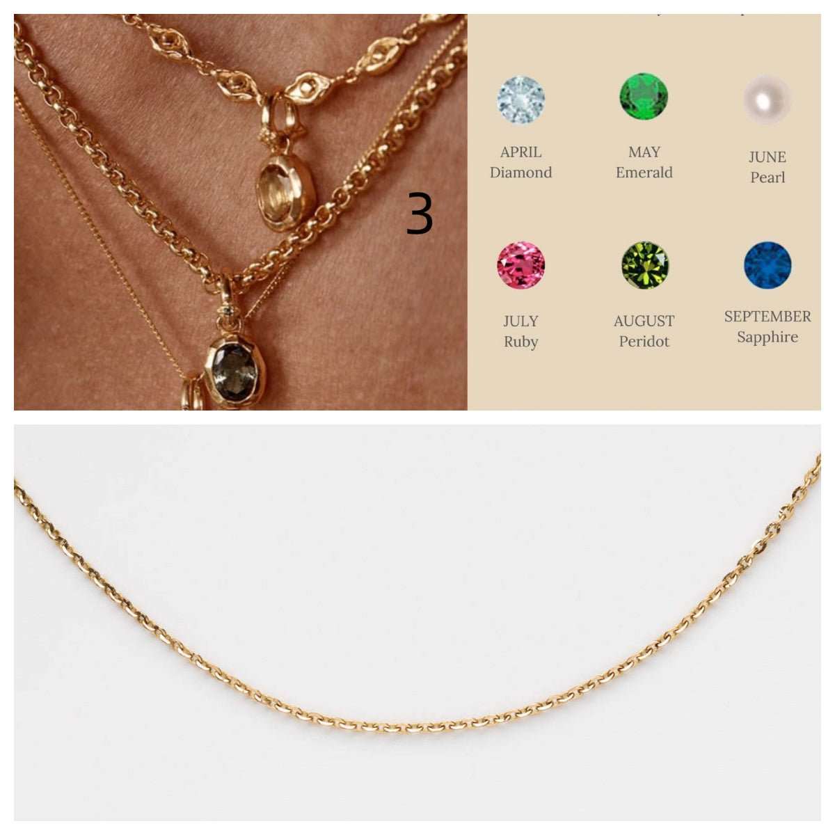 Stainless Steel Twelve Birthday Stone Necklace 12 Birthday Stone Love Pendant Moon Stone Women's Gift Jewelry - AMIR BAGS INDIA PRIVATE LIMITED