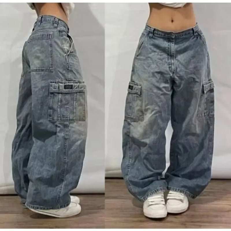 Streetwear New Fashion Oversized Print Baggy Jeans Y2K Harajuku Hip - Hop Vintage Pop Gothic High Waist Wide - Leg Pants Trousers - AMIR BAGS INDIA PRIVATE LIMITED