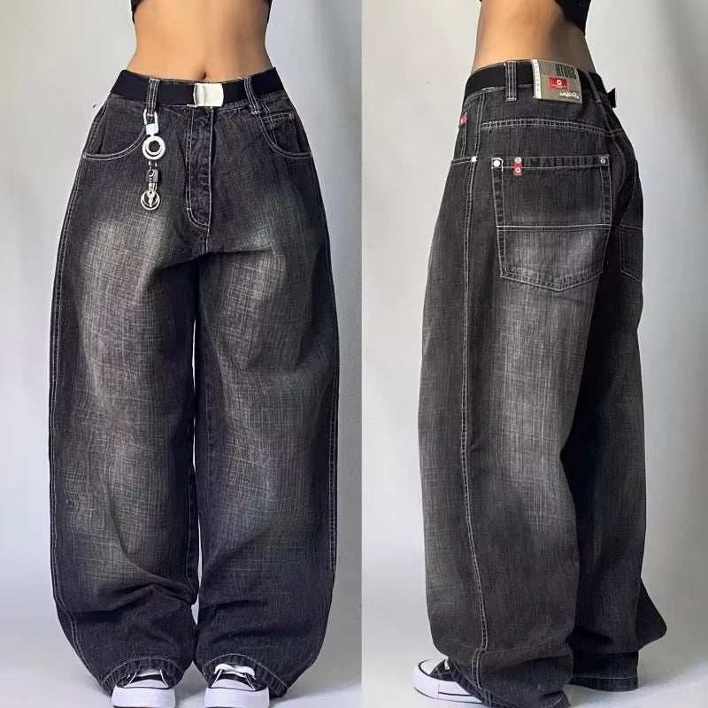 Streetwear New Fashion Oversized Print Baggy Jeans Y2K Harajuku Hip - Hop Vintage Pop Gothic High Waist Wide - Leg Pants Trousers - AMIR BAGS INDIA PRIVATE LIMITED